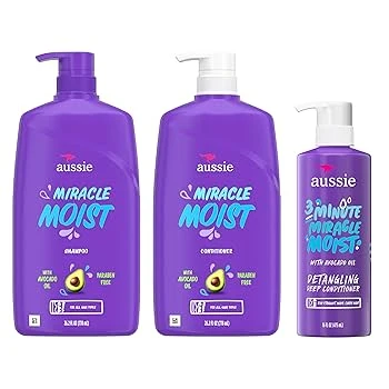 Aussie Miracle Moist Shampoo, Conditioner & 3-Minute Deep Conditioner Set
