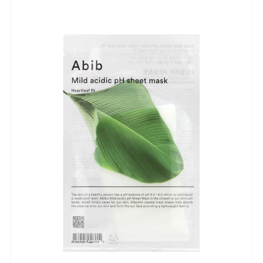Abib Mild Acidic pH Sheet Mask – Heartleaf Fit