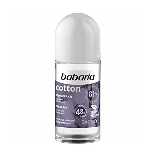 Babaria Deodorant Roll-On – 48H Protection, 0% Alcohol