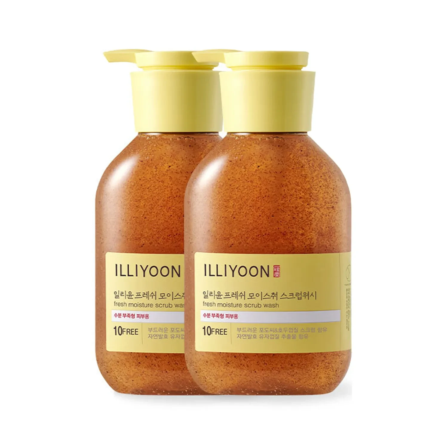 ILLIYOON Fresh Moisture Scrub Wash (2-in-1, 400ml × 2 set)