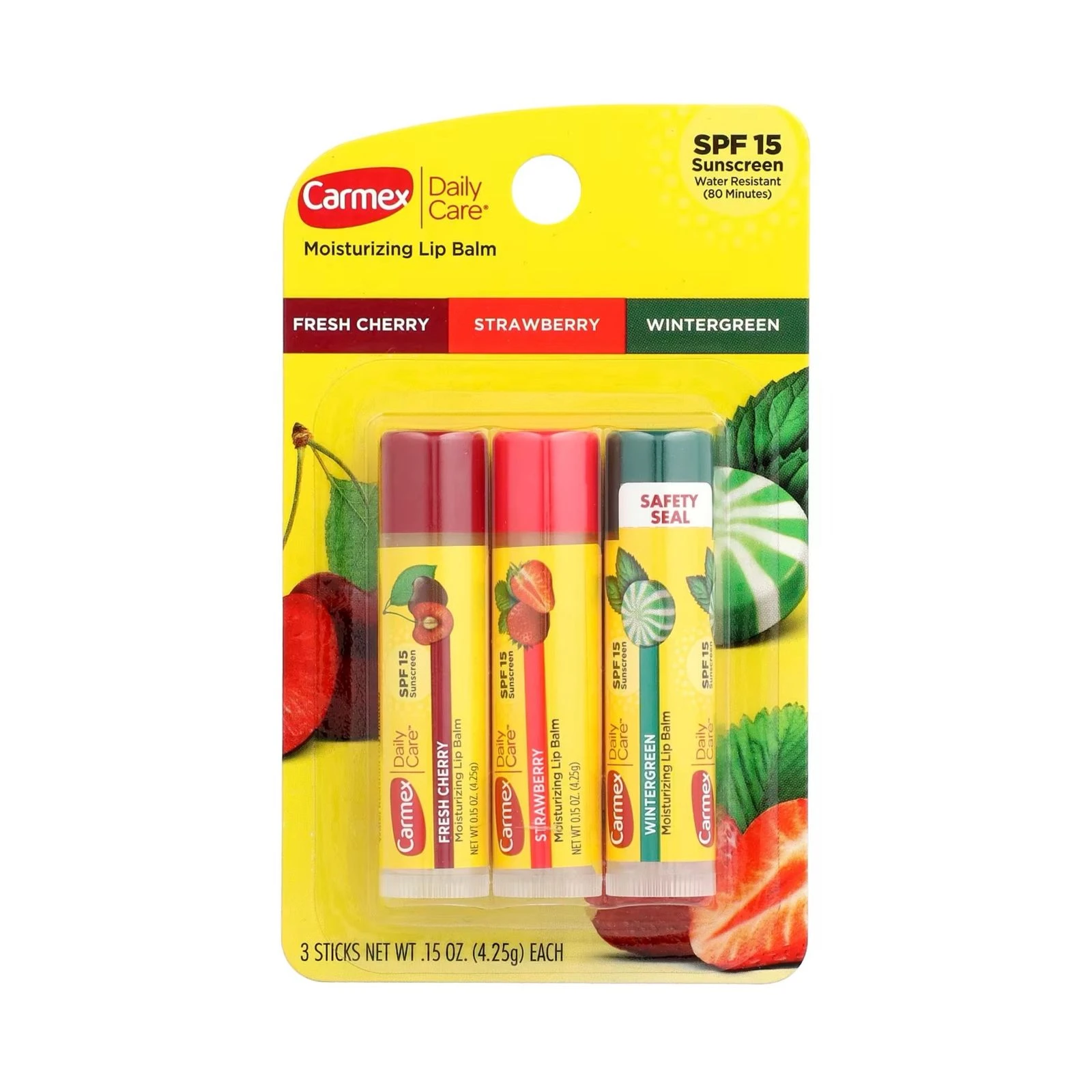 Carmex Daily Care Moisturizing Lip Balm SPF 15 (3-Pack)