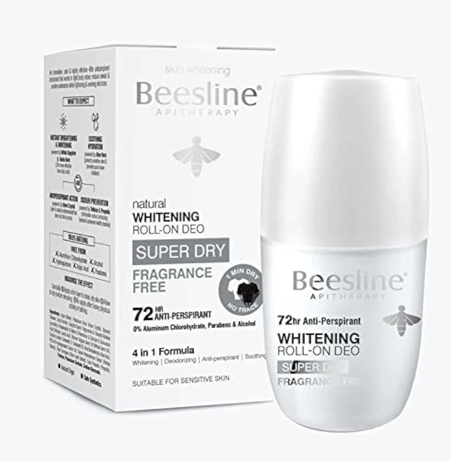 Beesline Natural Whitening Roll-On Deodorant – Fragrance Free
