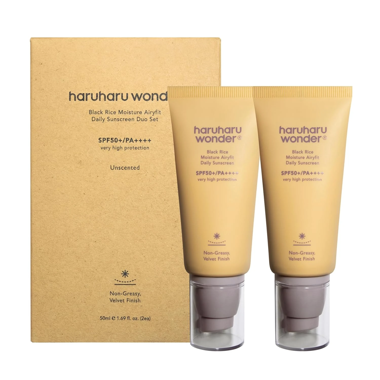 Haruharu Wonder Black Rice Moisture Airyfit Daily Sunscreen Duo Set SPF50+/PA+++